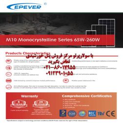 پنل‌های خورشیدی EPEVER (Mono M10 65W-260W)